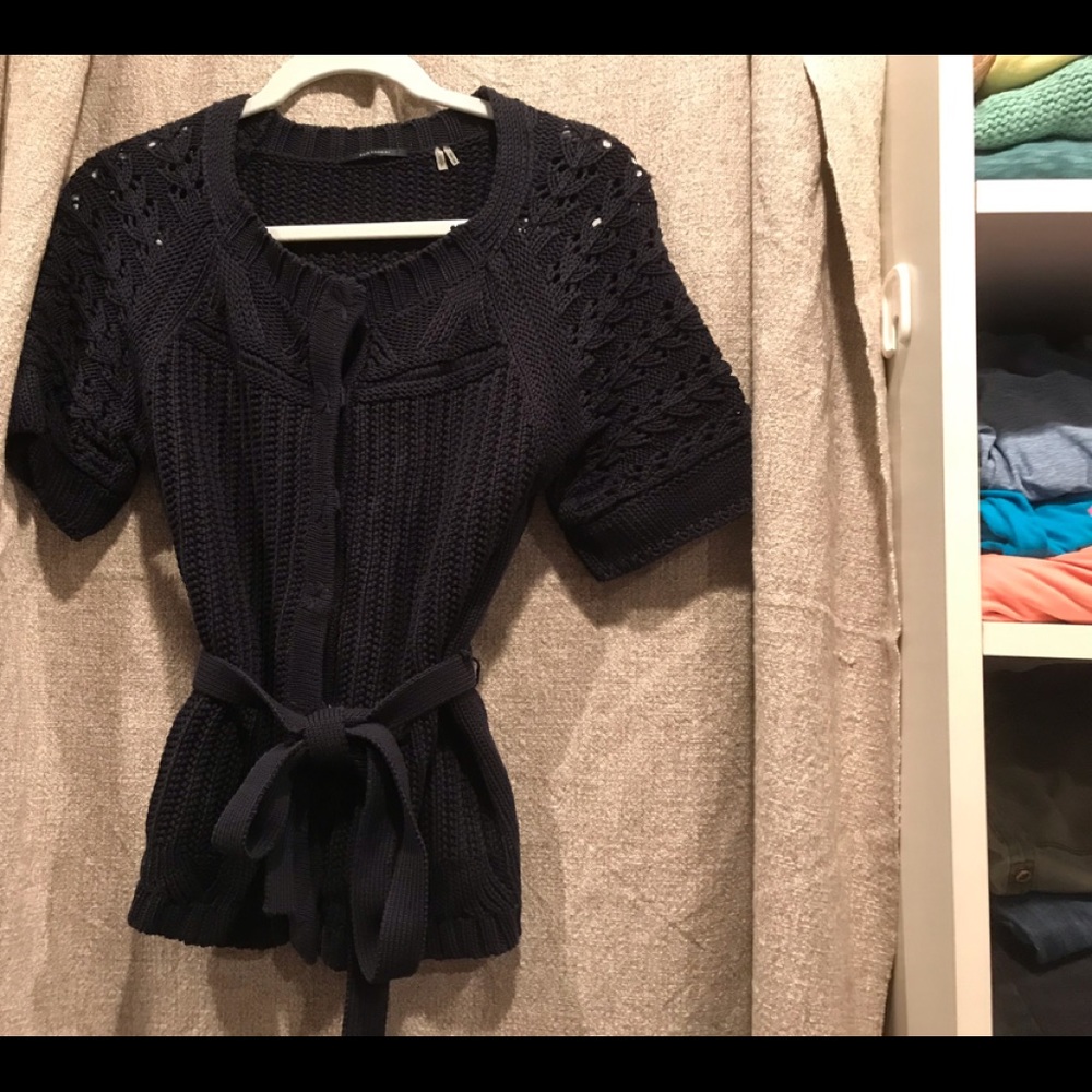 Cotton short sleeve cardigan